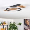 Besperia Plafonnier LED Couleur bois, Noir, 1 lumière