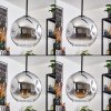 Ripoll Suspension, Boule lumineuse, Suspension Chrome, Clair, Fumé, 3 lumières