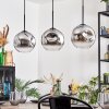 Ripoll Suspension, Boule lumineuse, Suspension Chrome, Clair, Fumé, 3 lumières