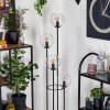 Gastor Lampadaire 30 cm Bois foncé, Noir, 4 lumières