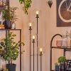 Gastor Lampadaire 30 cm Bois foncé, Noir, 4 lumières