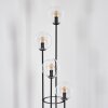 Gastor Lampadaire 30 cm Bois foncé, Noir, 4 lumières