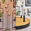 Koyoto Lampadaire 30 cm Bois foncé, Noir, 4 lumières