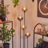 Koyoto Lampadaire 30 cm Bois foncé, Noir, 4 lumières