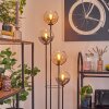 Koyoto Lampadaire 30 cm Bois foncé, Noir, 4 lumières