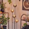 Koyoto Lampadaire 30 cm Bois foncé, Noir, 4 lumières