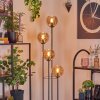 Koyoto Lampadaire 30 cm Bois foncé, Noir, 4 lumières