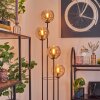 Koyoto Lampadaire 30 cm Bois foncé, Noir, 4 lumières