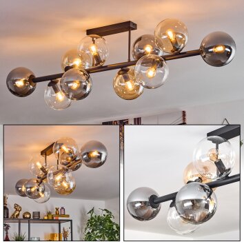 Gastor Plafonnier, Boule lumineuse Ambre, Clair, Fumé, 10 lumières Gastor Plafonnier, Boule lumineuse Ambre, Clair, Fumé, 10 lumières