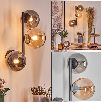 Chehalis Boule lumineuse, Applique murale Ambre, Fumé, 3 lumières Chehalis Boule lumineuse, Applique murale Ambre, Fumé, 3 lumières