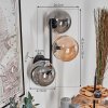 Chehalis Boule lumineuse, Applique murale Ambre, Fumé, 3 lumières