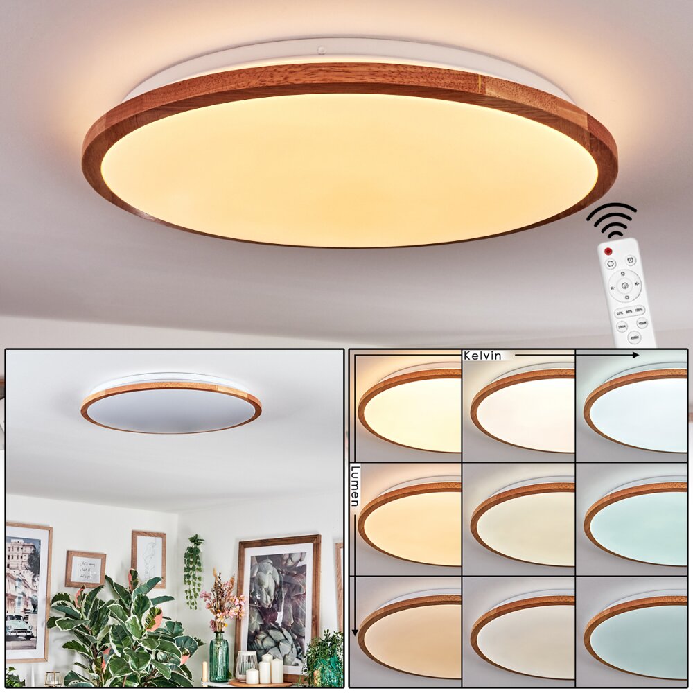 Nogueria Plafonnier, Panel LED Blanc, 1 lumière, Télécommandes main product photo