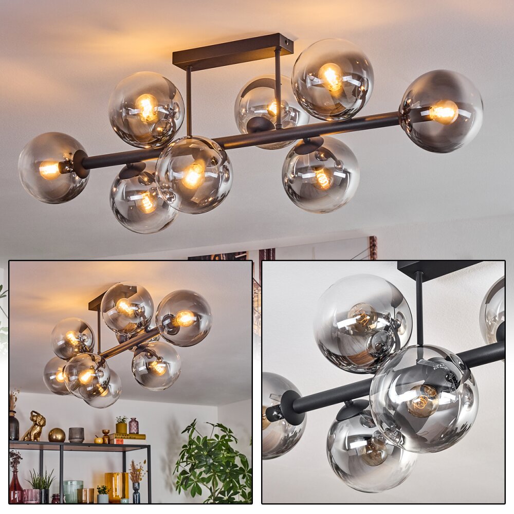 Gastor Plafonnier, Boule lumineuse Clair, Fumé, 8 lumières main product photo