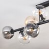 Gastor Plafonnier, Boule lumineuse Ambre, Clair, Fumé, 10 lumières