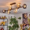 Gastor Plafonnier, Boule lumineuse Ambre, Clair, Fumé, 10 lumières
