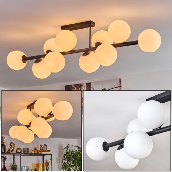 Gastor Plafonnier, Boule lumineuse Blanc, 10 lumières Gastor Plafonnier, Boule lumineuse Blanc, 10 lumières