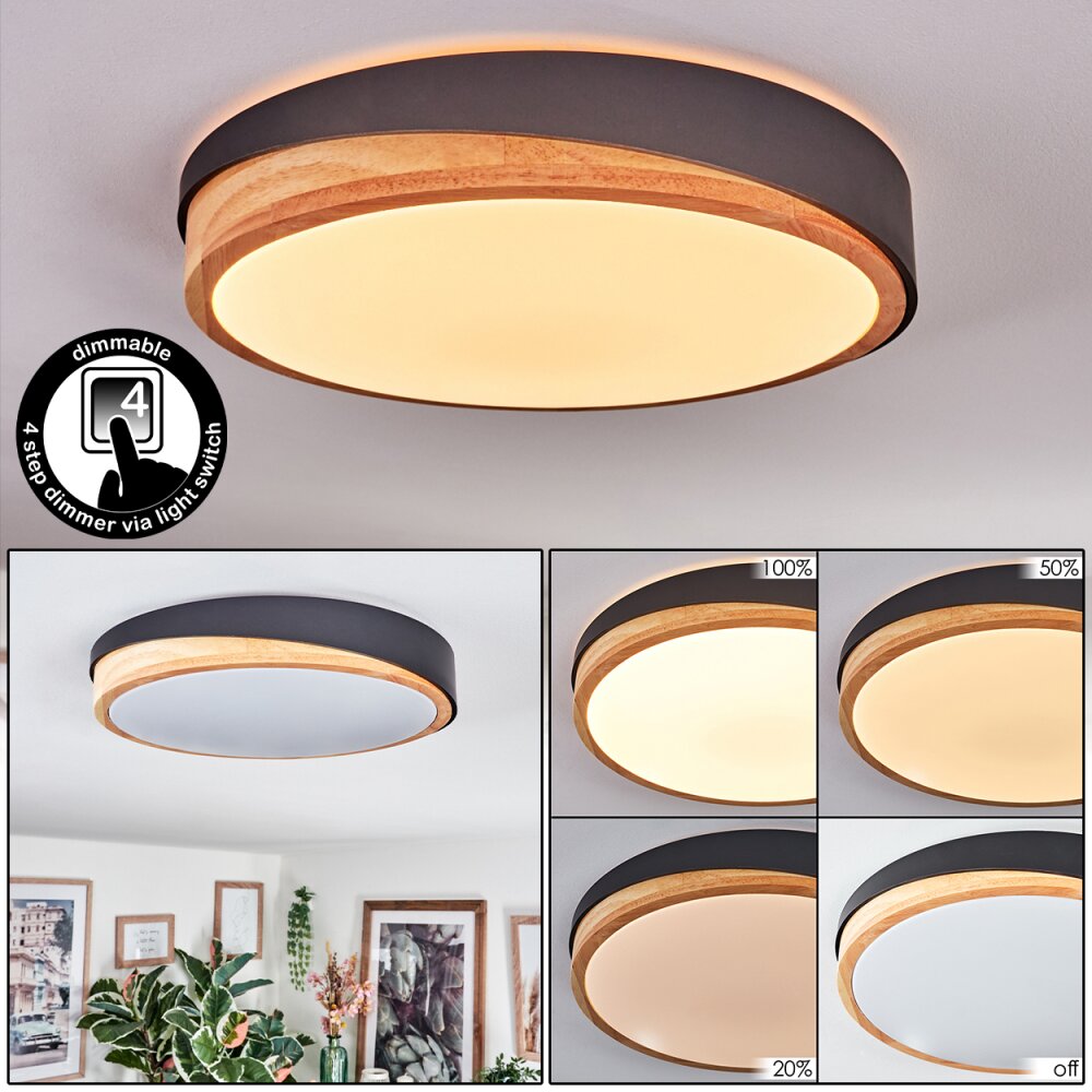 Hiral Plafonnier, Panel LED Écru, Noir, 1 lumière main product photo