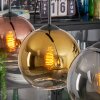 Koyoto Suspension, Boule lumineuse, Suspension Chrome, Or, Clair, Cuivré, Fumé, 3 lumières