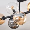 Gastor Plafonnier, Boule lumineuse Ambre, Clair, Fumé, 8 lumières