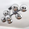 Gastor Plafonnier, Boule lumineuse Chrome, Fumé, 8 lumières