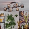 Gastor Plafonnier, Boule lumineuse Chrome, Fumé, 8 lumières