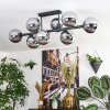 Gastor Plafonnier, Boule lumineuse Chrome, Fumé, 8 lumières