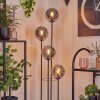 Gastor Lampadaire 30 cm Bois foncé, Noir, 4 lumières