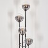 Gastor Lampadaire 30 cm Bois foncé, Noir, 4 lumières