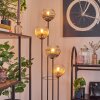 Koyoto Lampadaire 30 cm Bois foncé, Noir, 4 lumières
