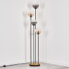 Koyoto Lampadaire 30 cm Bois foncé, Noir, 4 lumières