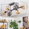 Gastor Plafonnier, Boule lumineuse Ambre, Fumé, 8 lumières