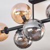Gastor Plafonnier, Boule lumineuse Ambre, Fumé, 8 lumières