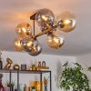 Gastor Plafonnier, Boule lumineuse Ambre, Fumé, 8 lumières