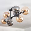 Gastor Plafonnier, Boule lumineuse Ambre, Fumé, 8 lumières