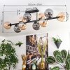 Gastor Plafonnier, Boule lumineuse Ambre, Fumé, 10 lumières