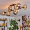 Gastor Plafonnier, Boule lumineuse Ambre, Fumé, 10 lumières