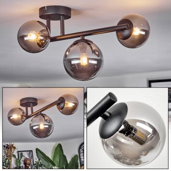 Chehalis Plafonnier, Boule lumineuse Fumé, 3 lumières