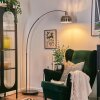 Baloca Lampadaire, Lampadaires arc Nickel mat, Noir, 1 lumière
