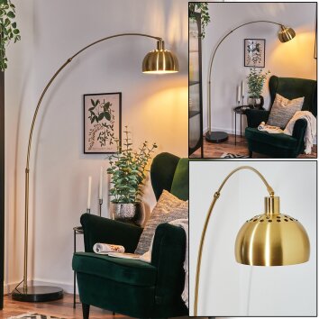 Baloca Lampadaire, Lampadaires arc Laiton, Noir, 1 lumière
