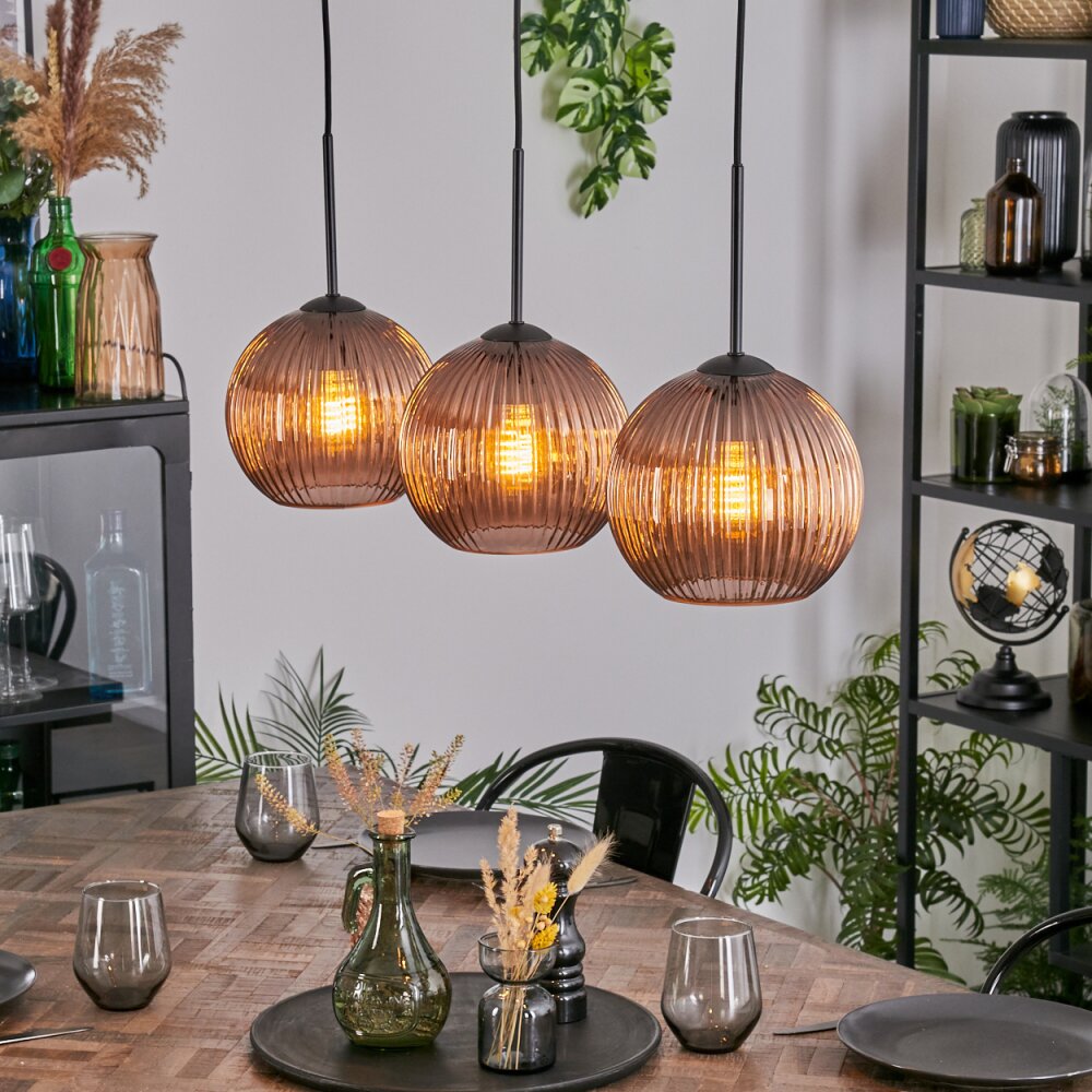 Koyoto Suspension, Boule lumineuse, Suspension Cuivré, 3 lumières main product photo