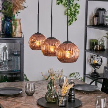 Ripoll Suspension, Boule lumineuse, Suspension Cuivré, 3 lumières Ripoll Suspension, Boule lumineuse, Suspension Cuivré, 3 lumières