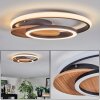 Rapoila Plafonnier LED Couleur bois, Noir, 1 lumière