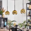 Koyoto Suspension, Boule lumineuse, Suspension Or, Clair, 3 lumières