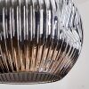 Ripoll Suspension, Boule lumineuse, Suspension, Suspension grappe Ambre, Chrome, Fumé, 3 lumières