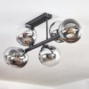 Gastor Plafonnier, Boule lumineuse Chrome, Clair, Fumé, 6 lumières