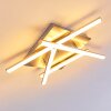 Plafonnier Eriz LED Nickel mat, 4 lumières, Télécommandes, Changeur de couleurs