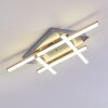 Plafonnier Eriz LED Nickel mat, 4 lumières, Télécommandes, Changeur de couleurs