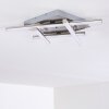 Plafonnier Eriz LED Nickel mat, 4 lumières, Télécommandes, Changeur de couleurs