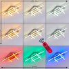Plafonnier Eriz LED Nickel mat, 4 lumières, Télécommandes, Changeur de couleurs