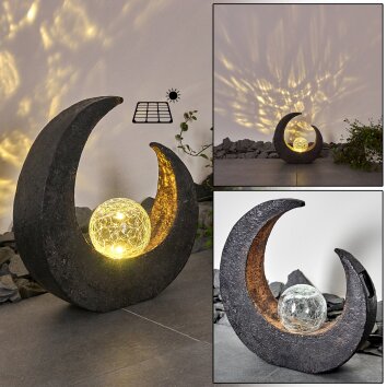 lampe solaire Benevento LED Gris, 1 lumière